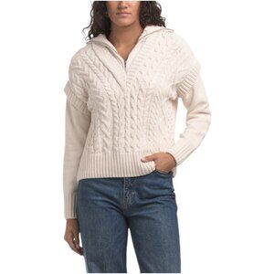 RACHEL ZOE Twofer Pull Over Sweater With Quarter Zip Front